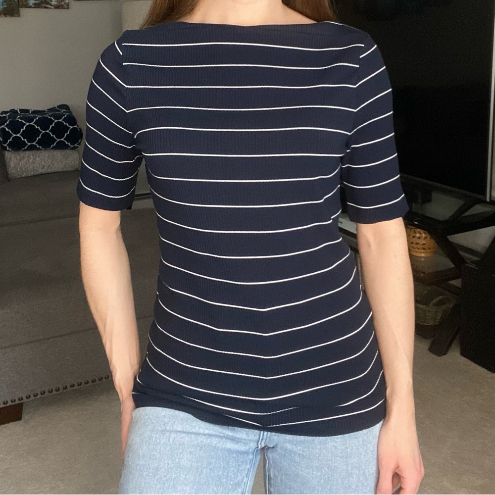 Banana Republic // Boat Neck 1/2 Sleeve Blouse Top